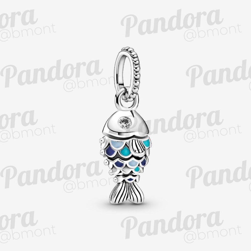 Pandora Blue Scaled Fish Dangle Charm